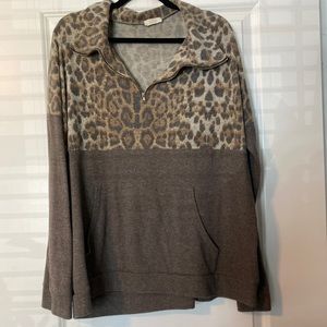 Cheetah pullover cardigan